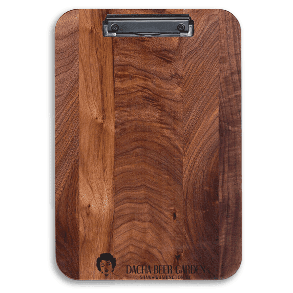 9.5" x 13.5" Engravable Hardwood Clipboard Black Walnut WinWood